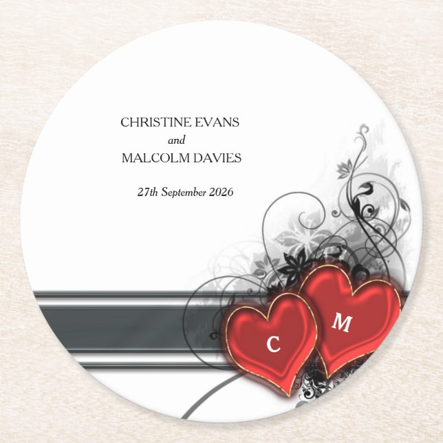 Hörn och Scrollsar Underlägg Papper Rund (Framsidan)