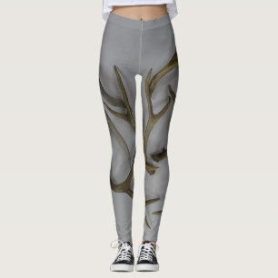 Horn på kronhjortdamasker leggings