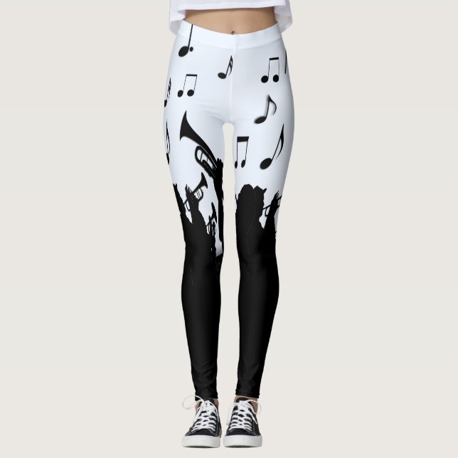 Horn Section Music Design Powder Blue Leggings (Framsida)