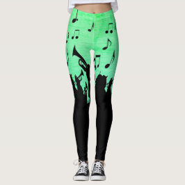 Horn Section Music Design Powder Grönt Leggings