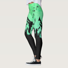 Horn Section Music Design Powder Grönt Leggings