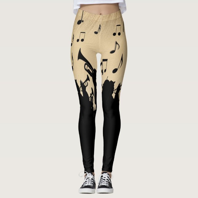 Horn Section Music Design Rustic Leggings (Framsida)