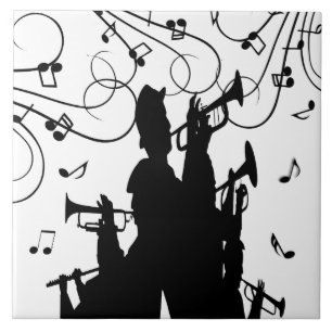 Horn Section Trumpet Jazz Music Kakelplatta