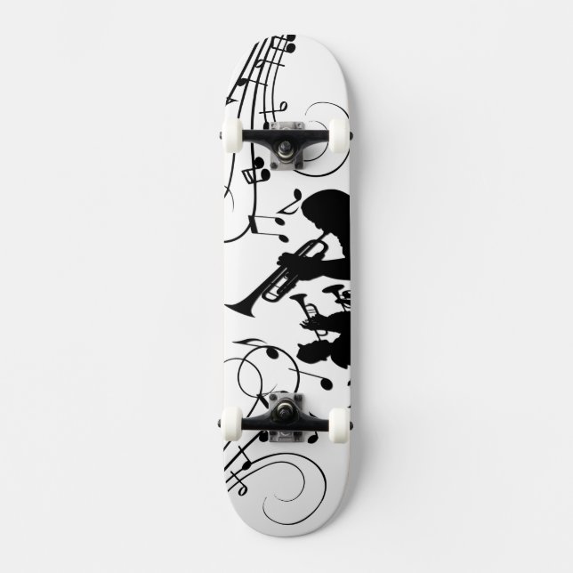 Horn Section Trumpet Jazz Music Mini Skateboard Bräda 18,5 Cm (Framsida)