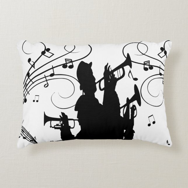 Horn Section Trumpet Jazz Music Prydnadskudde (Framsidan)