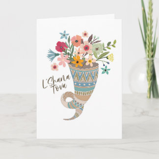 Horn till Flowers Rosh Hashanah Kort