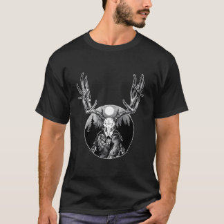 Horned Älgskalle Herre Över Skogarna Skogsande W T Shirt