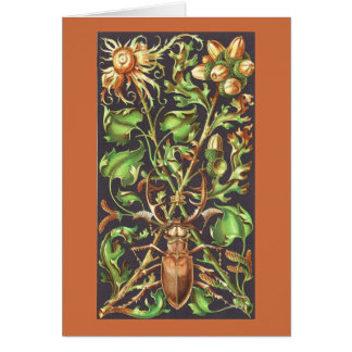 Horned Beetle i Brown Hälsningskort