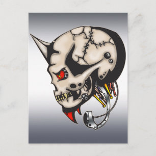 Horned Cyborg Robot Vykort