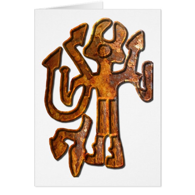 Horned figur rust hälsningskort (Framsidan)