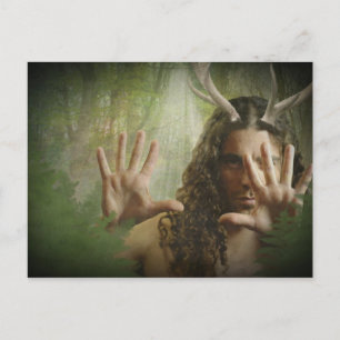 Horned God Forest Postcard Vykort