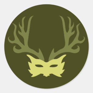 Horned God Mask Runt Klistermärke