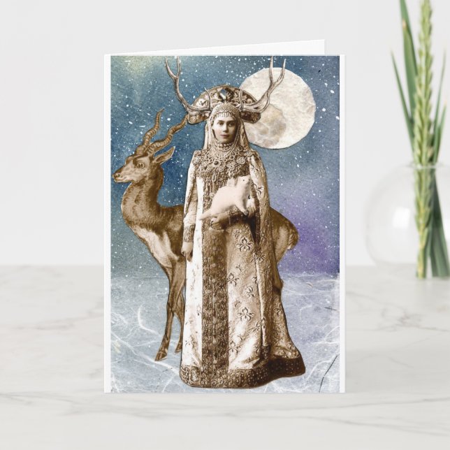 Horned Goddes Solstice Hälsning Card Kort (Framsida)