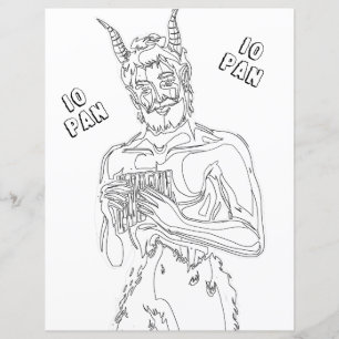 Horned Gud Pan Wicca Pagan Färgsida Papper