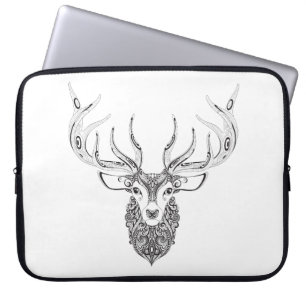 Horned huvud för inspirerad hjort laptop sleeve
