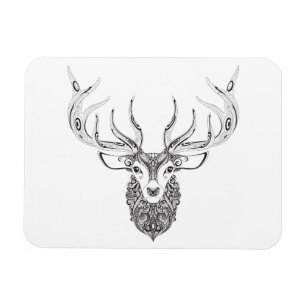 Horned huvud för inspirerad hjort magnet
