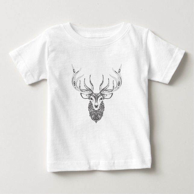 Horned huvud för inspirerad hjort t-shirt (Framsida)