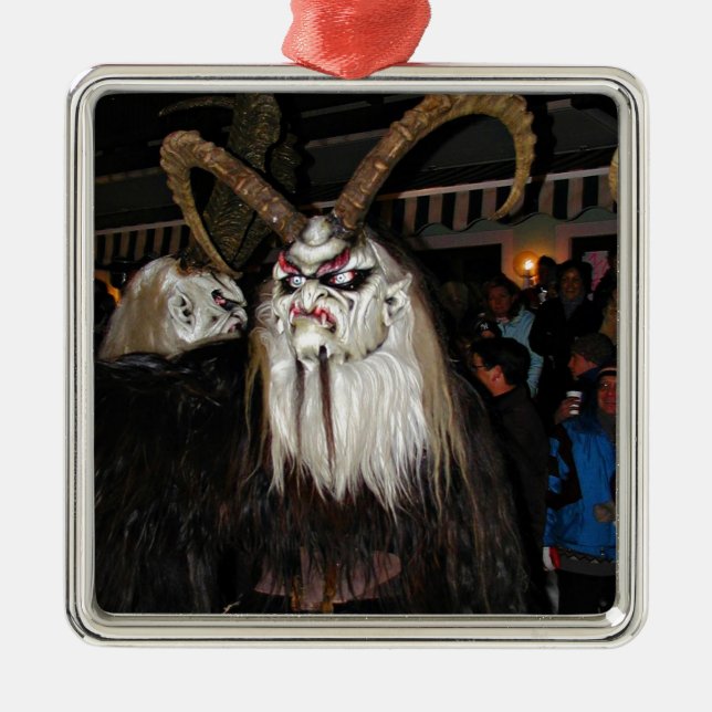 Horned Japansk Djävulen Mask Julgransprydnad Metall (Framsidan)