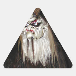 Horned Japansk Djävulen Mask Triangelformat Klistermärke