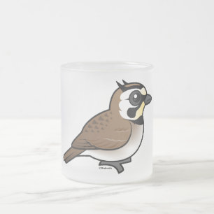 Horned Lark Frostad Glasmugg