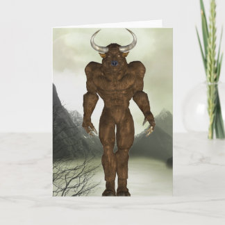 Horned Minotaur Note Card Kort