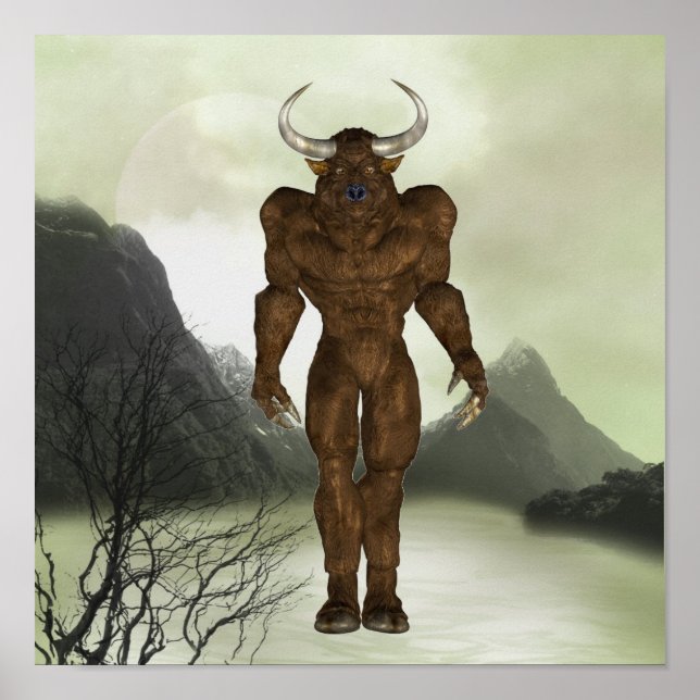 Horned Minotaur Poster (Framsidan)