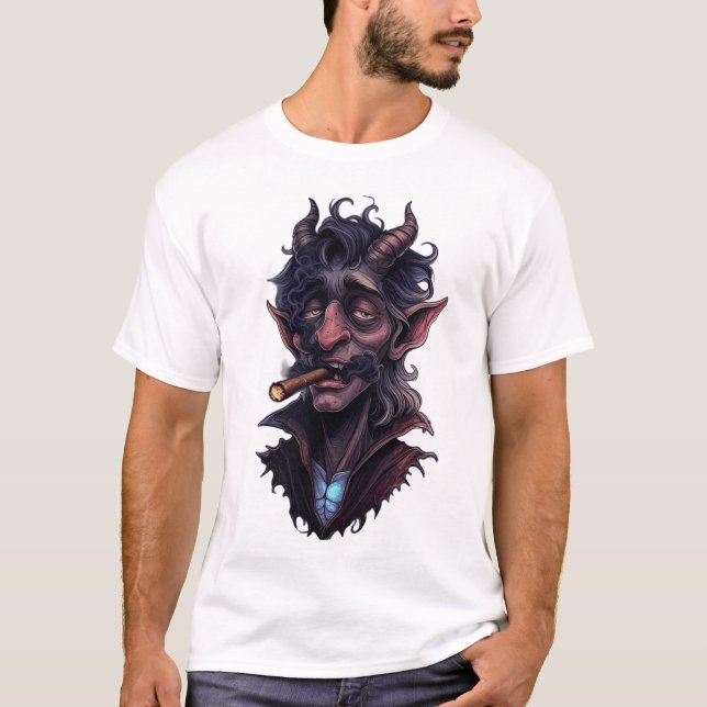 Horned Mystical Ghoul T Shirt (Framsida)