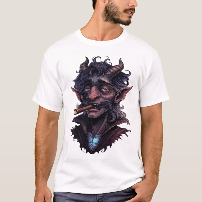 Horned Mystical Ghoul T Shirt (Framsida)