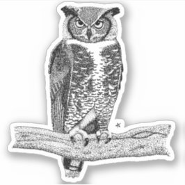 Horned Uggla Klistermärken