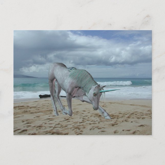 Horned Unicorn-vykort Vykort (Framsida)