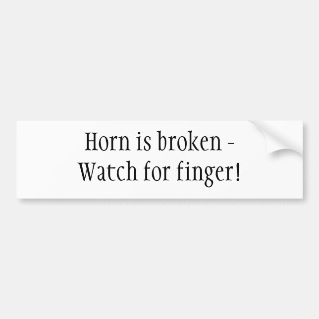Hornen är bruten - klockan för finger! bildekal (Framsidan)
