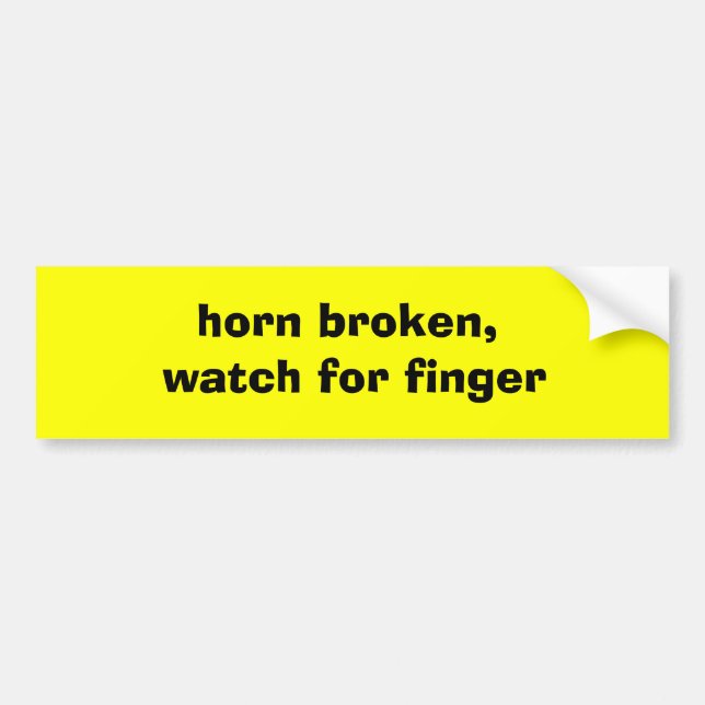 Hornen trasig, se upp för finger bildekal (Framsidan)