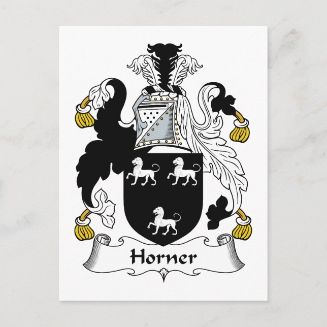 Horner Family Crest Vykort (Framsida)