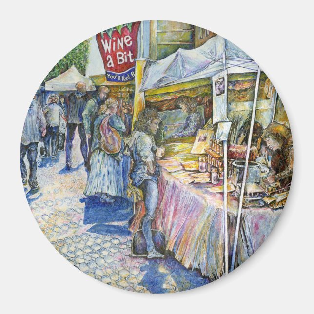 Hörnet av den flygande Gris-gården och Vin en bit. Magnet (Framsidan)