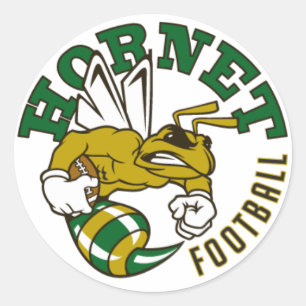Hornet Football Round Sticker Runt Klistermärke