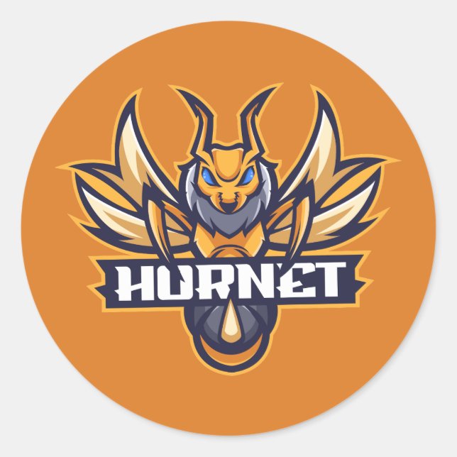 Hornets Mascot Stickers Runt Klistermärke (Framsida)