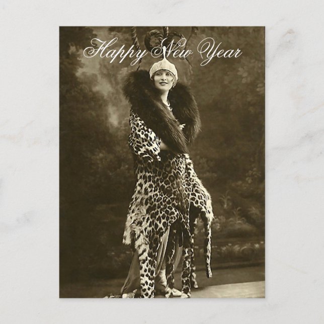 Hornhatt och Jacka nytt år Helg Vykort (Framsida)