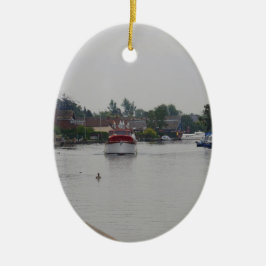 Horning vid floden Bure Julgransprydnad Keramik