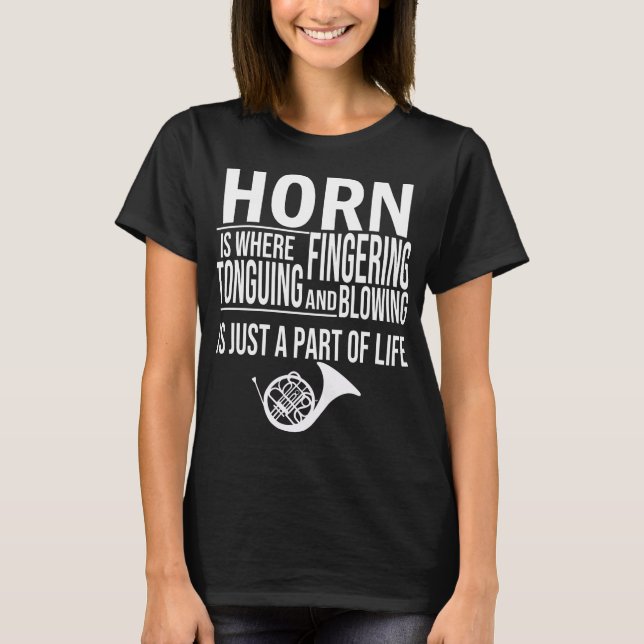 Hornist Music Marching Fransk Horn Player T Shirt (Framsida)