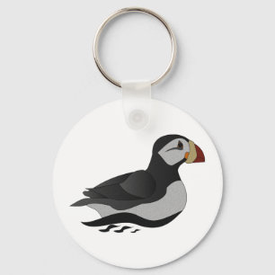 Hornpuffin Swimming Bird Nyckelring