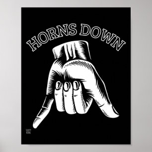 "HORNS DOWN" roligt Poster