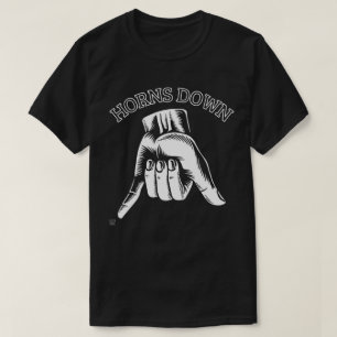 "HORNS DOWN" roligt T Shirt