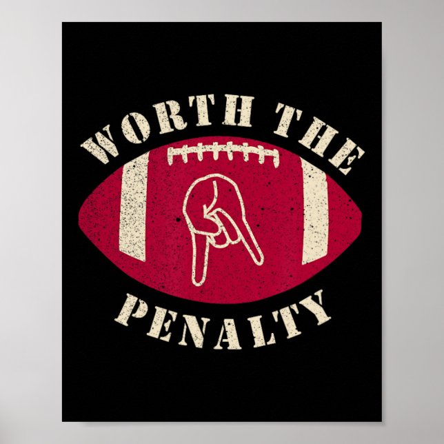 Horns Down Worth The Penalty Oklahoma Texas Red Ri Poster (Framsidan)