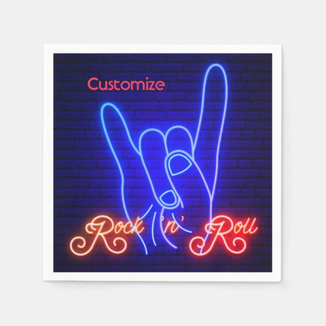 Horns Up Sten 'n Roll Pappersservett (Framsidan)