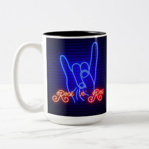 Horns Up Sten 'n Roll Två-Tonad Mugg