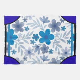 Hörnsten Blossom Indigo Kökshandduk