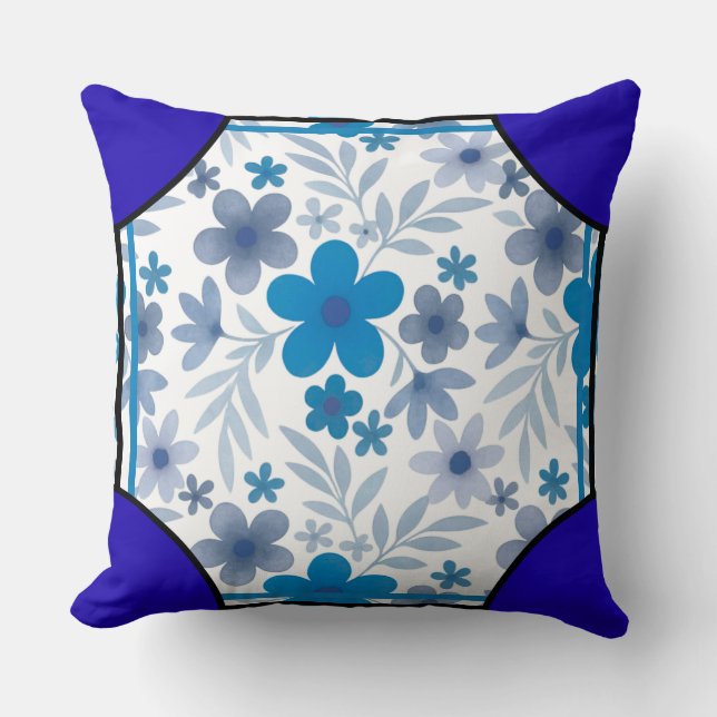 Hörnsten Blossom Indigo Kudde (Framsida)