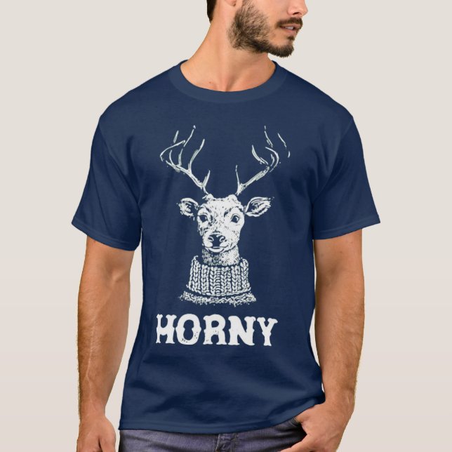 Horny Reindeer T Shirt (Framsida)