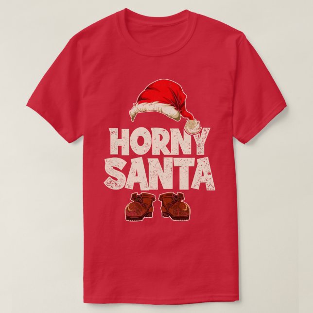 Horny Santa Funny Jultomten T Shirt (Design framsida)