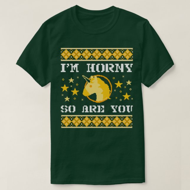 Horny unicorn christmas sweater t shirt (Design framsida)